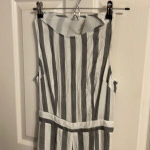 Striped Jumpsuit with open back
